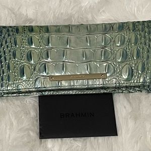 Brahmin Credit Card Wallet Maritime Melbourne Croc Leather
